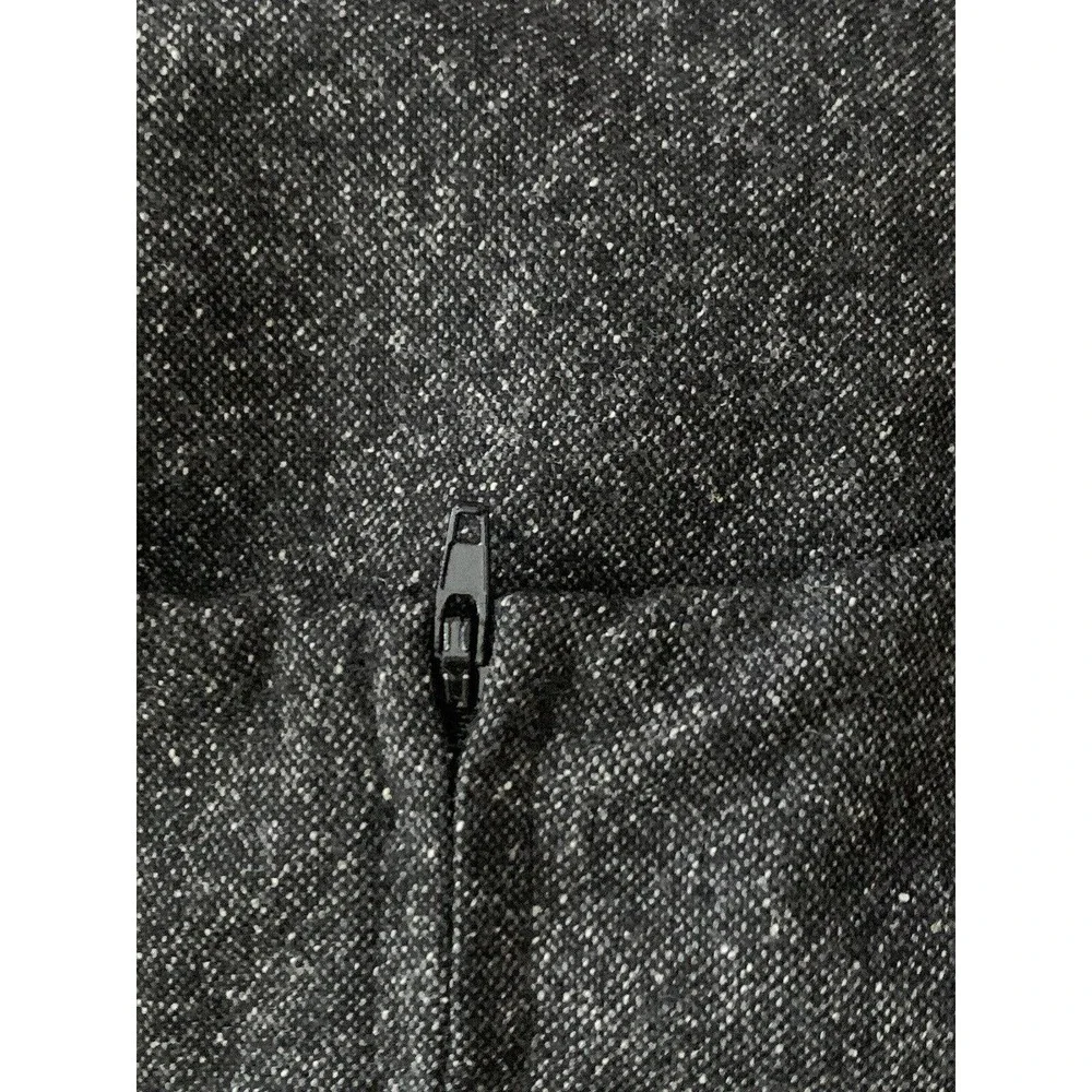 Rebecca Taylor Women’s Herringbone Gray Wool Silk Lambs Leather Trim Size 6 - Picture 4 of 14